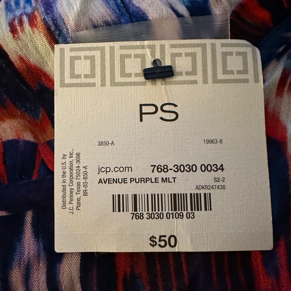 Liz Claiborne Dress purple rust blue petite Small NWT - Picture 9 of 9
